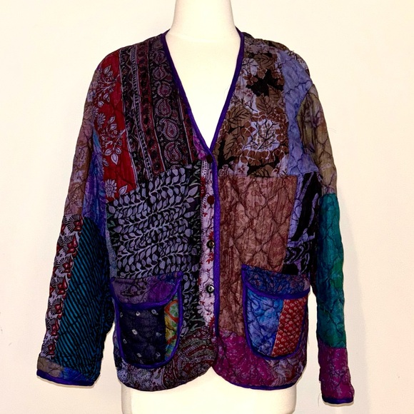 Sacred Threads Jackets & Blazers - Sacred Threads Silk Colorful Patchwork Jacket